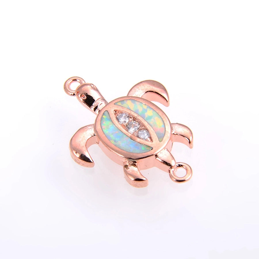 Copper 18K Gold Plated Polishing Plating Inlay Tortoise Opal Zircon Charms Bracelets