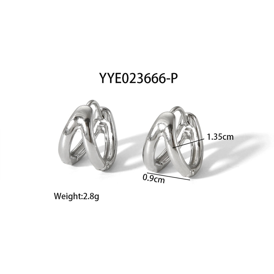 1 Pair Basic Classic Style Geometric Polishing Plating 304 Stainless Steel 18K Gold Plated Earrings