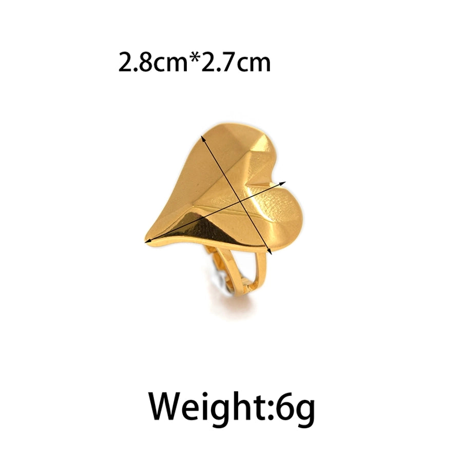 Jewelry Modern Style Simple Style Commute Irregular Heart Shape 304 Stainless Steel 14K Gold Plated Hollow Out Stainless Steel Rings