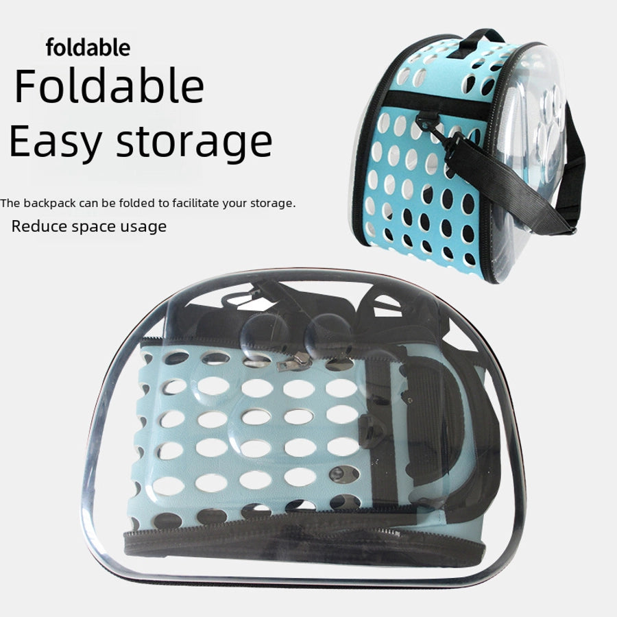 Portable Folding Transparent Pet Carrier Bag Large Capacity Breathable Outdoor Cat Backpack Cat Box Bag For Travel