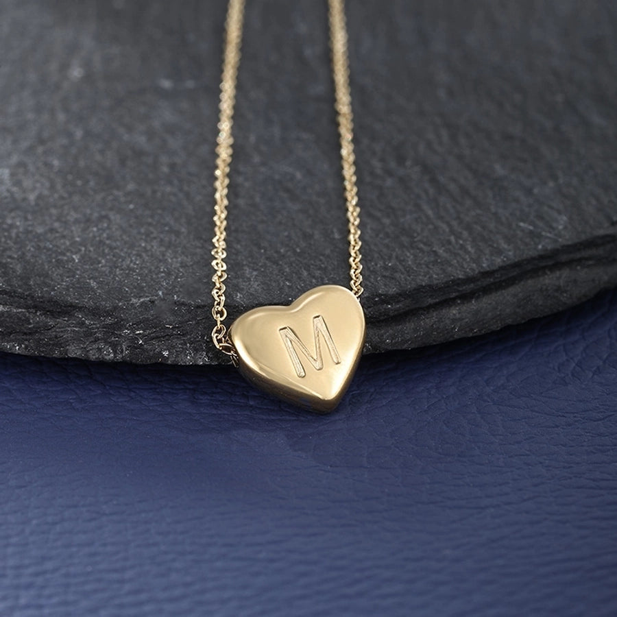 Jewelry XUPING Simple Style Commute Letter Heart Shape 304 Stainless Steel 18K Gold Plated Necklace