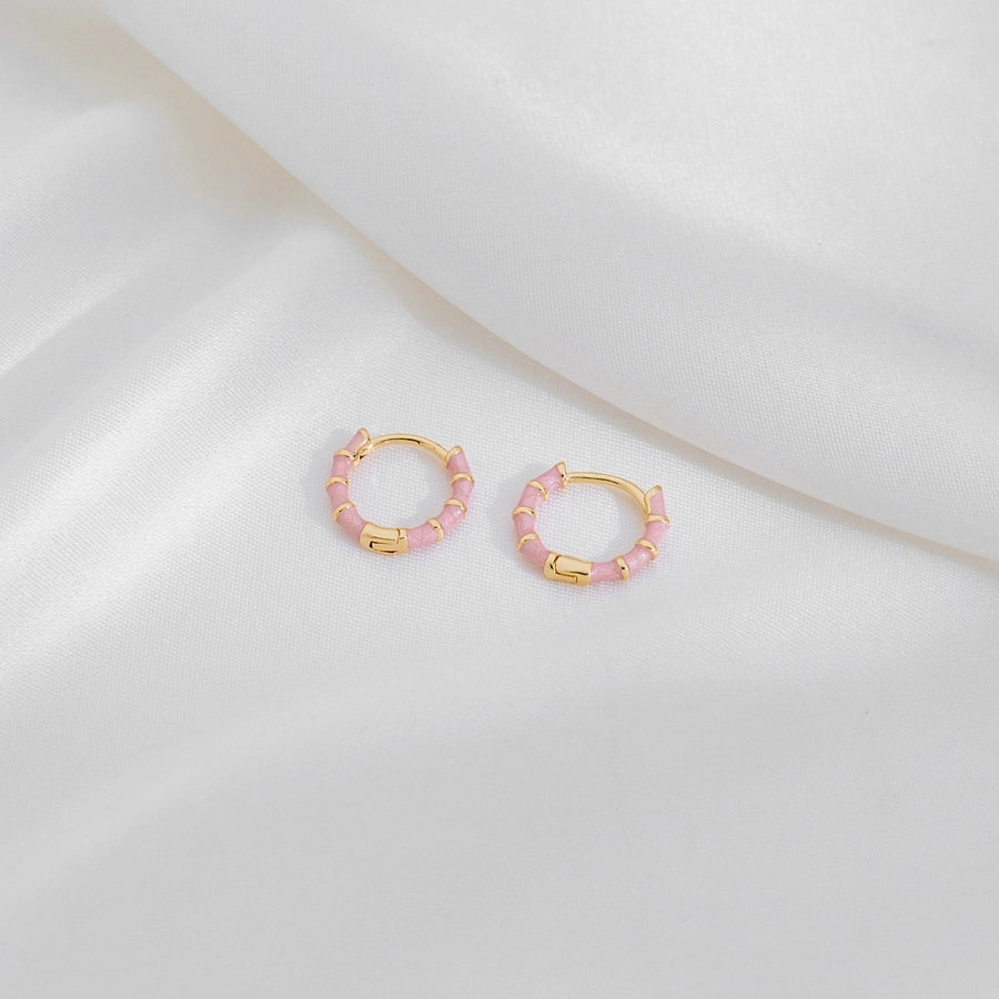 1 Pair Casual Simple Style Commute Circle Round Painted Epoxy Copper Earrings