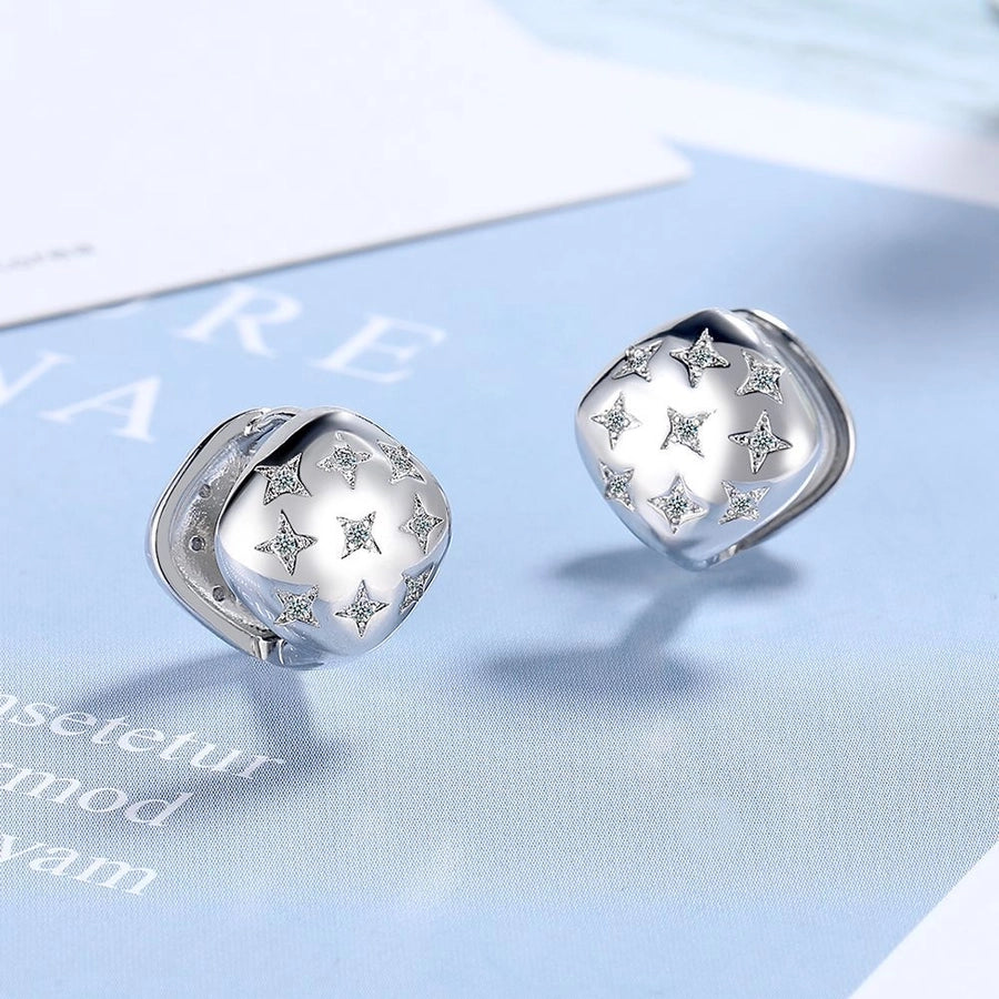 1 Pair Simple Style Star Plating Inlay Copper Zircon Earrings