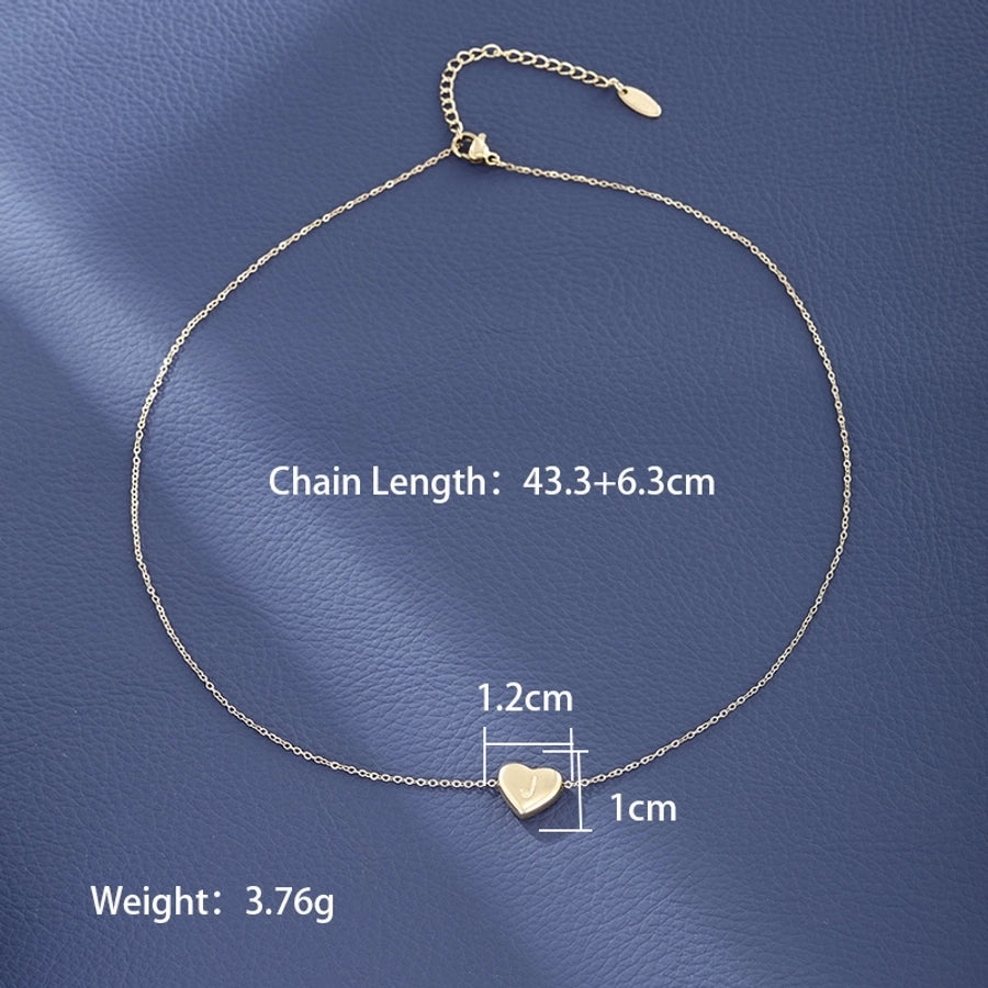 Jewelry XUPING Simple Style Commute Letter Heart Shape 304 Stainless Steel 18K Gold Plated Necklace