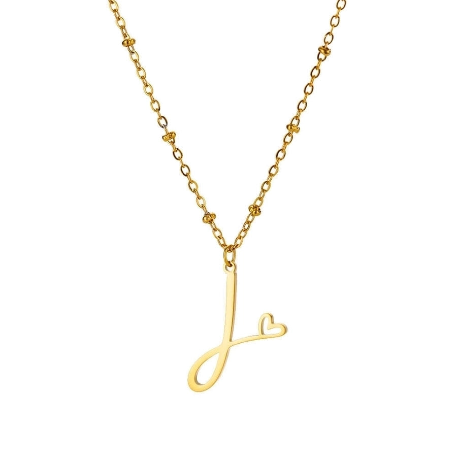 Jewelry IG Style Sweet Letter Heart Shape 304 Stainless Steel Plating Hollow Out Pendant Necklace