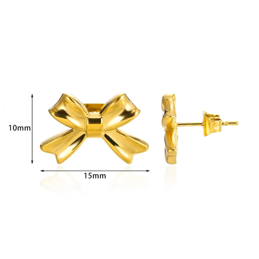 1 Pair Simple Style Classic Style Bow Knot Plating 304 Stainless Steel Ear Studs