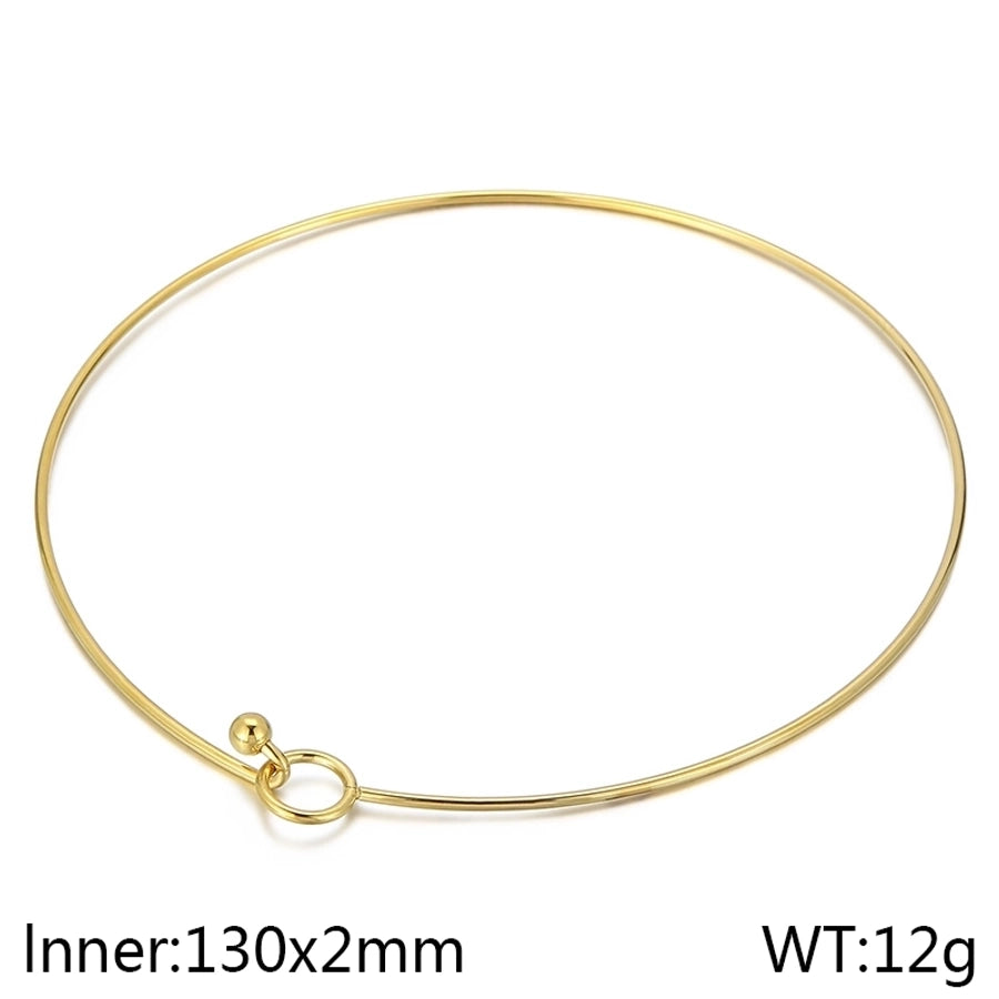 Jewelry Simple Style Circle 304 Stainless Steel 18K Gold Plated Hollow Out Bracelets Necklace