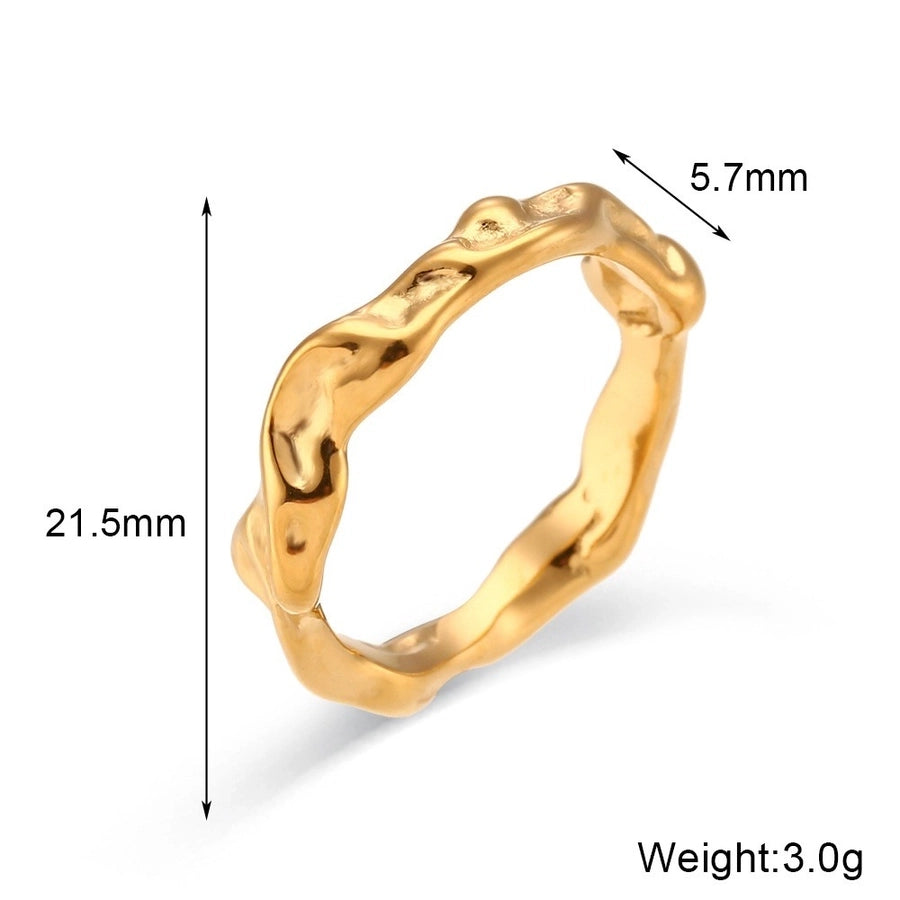 Jewelry Simple Style Solid Color 304 Stainless Steel 18K Gold Plated Plating Rings