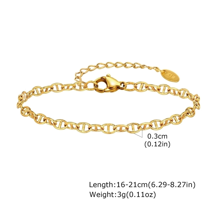 IG Style Geometric 201 Stainless Steel 18K Gold Plated Bracelets In Bulk - CEJEW