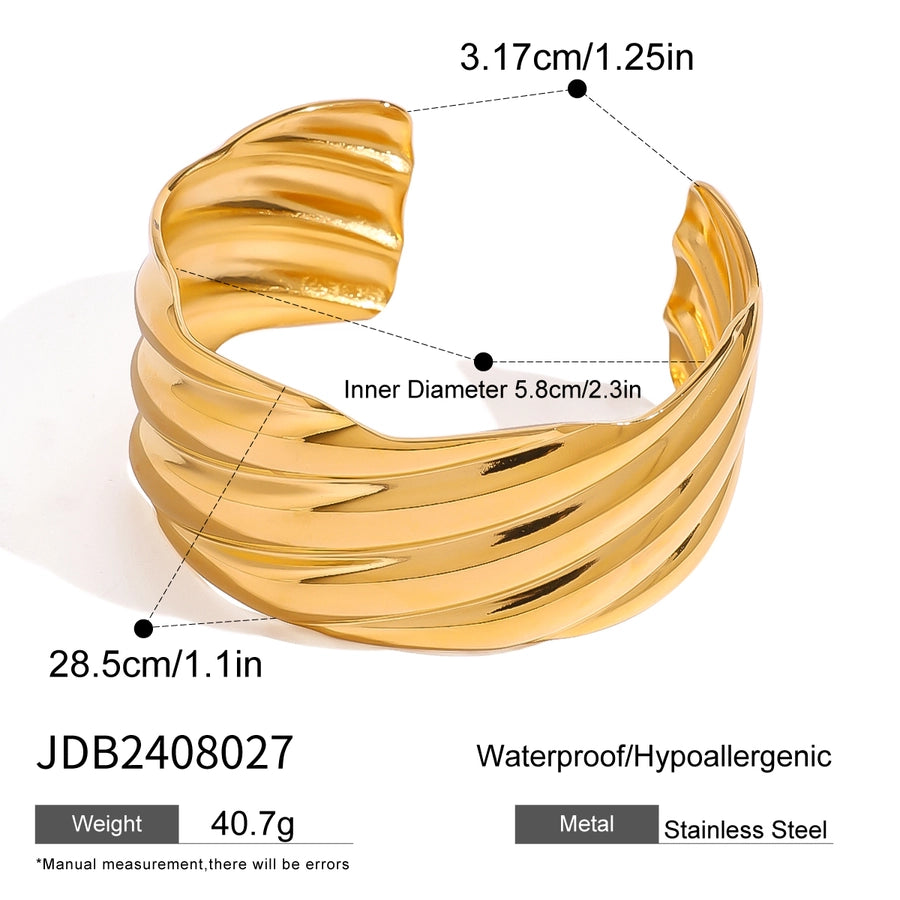 Simple Style Classic Style Streetwear Geometric 304 Stainless Steel Bangle In Bulk