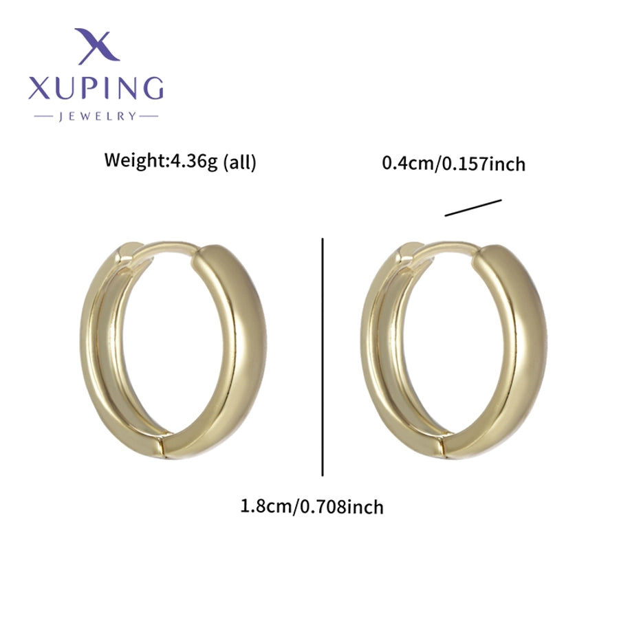 1 Pair Elegant Simple Style Streetwear Round Plating Copper 18K Gold Plated Copper Earrings