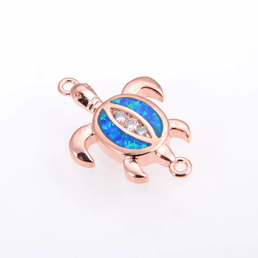 Copper 18K Gold Plated Polishing Plating Inlay Tortoise Opal Zircon Charms Bracelets