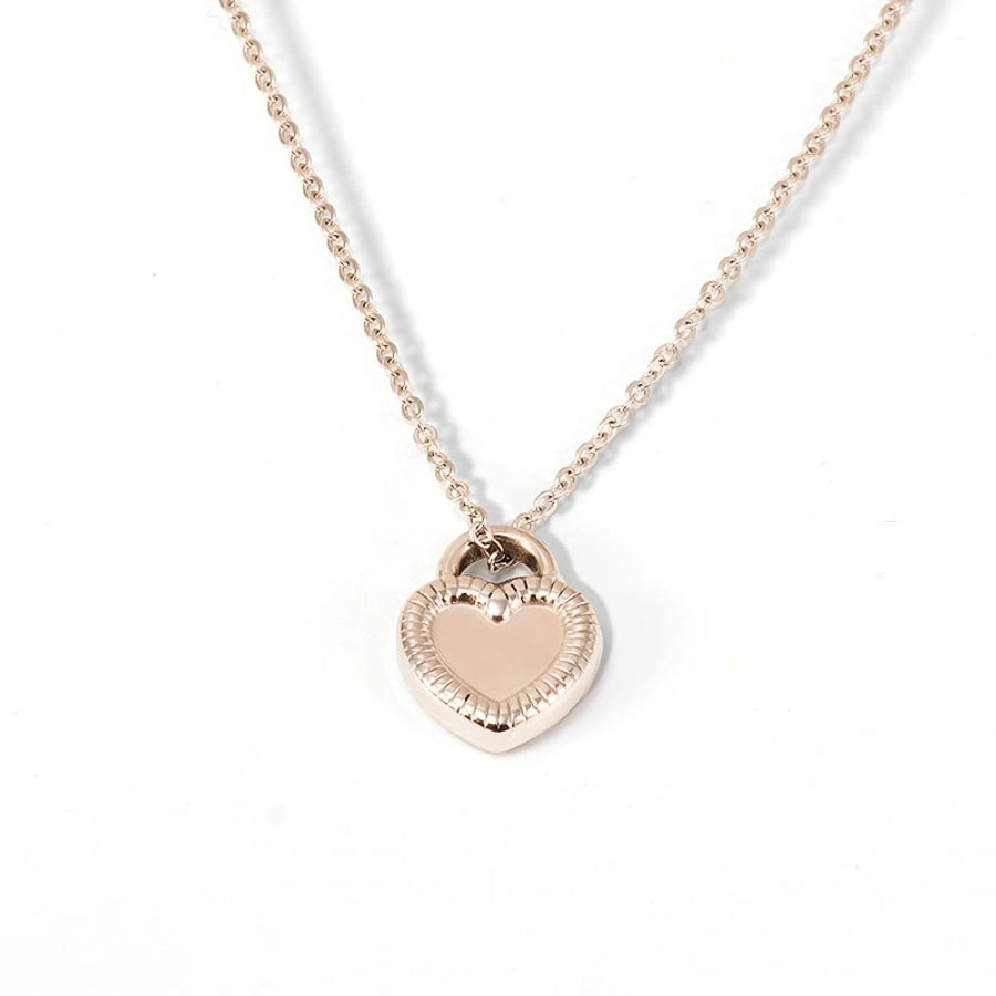 Jewelry Casual Simple Style Classic Style Heart Shape Lock 304 Stainless Steel 18K Gold Plated Stainless Steel Necklaces