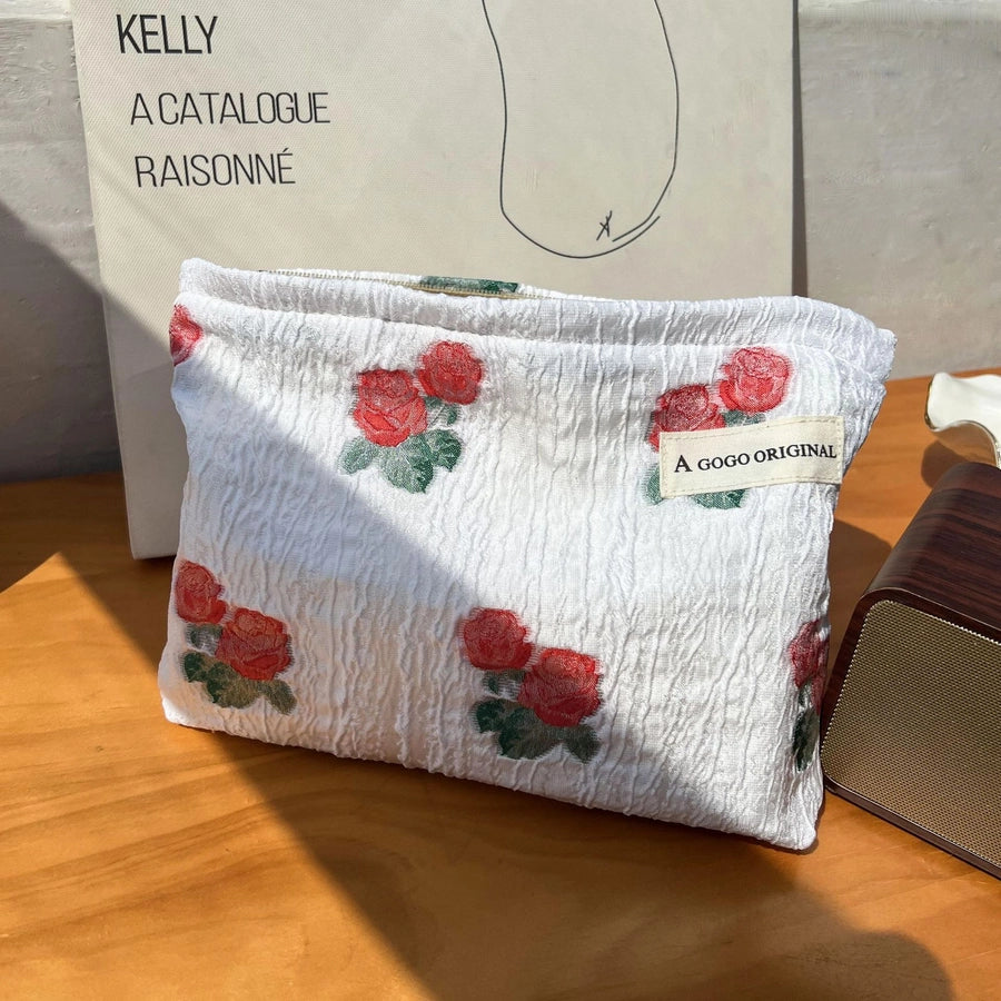 Elegant Streetwear Flower Polyester Square Makeup Bags