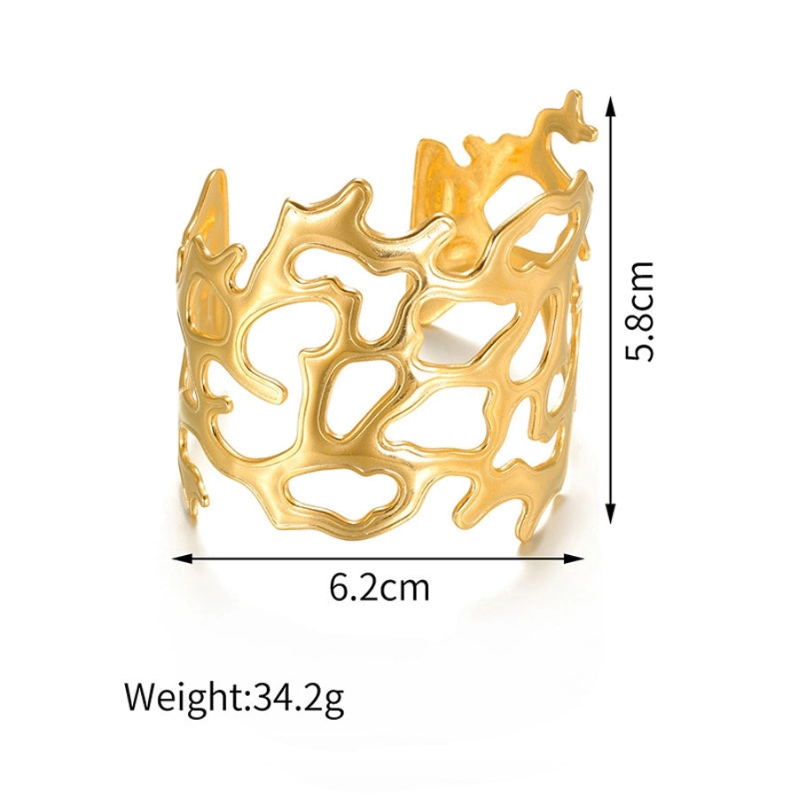 Exaggerated Artistic Leaf Heart Shape Titanium Steel Bangle In Bulk