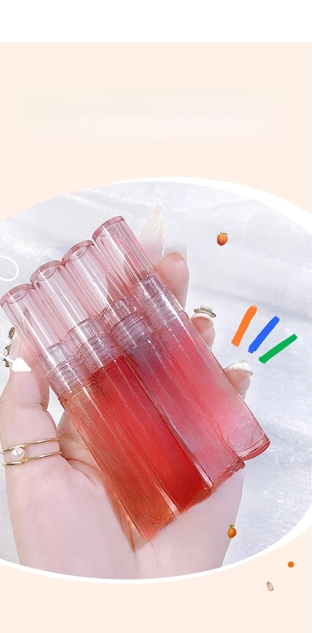 4-piece Gift Box Set Water Light Kiss Lip Gloss Moisturizing Lip Oil Transparent Glass Balm Student Lipstick Stacking