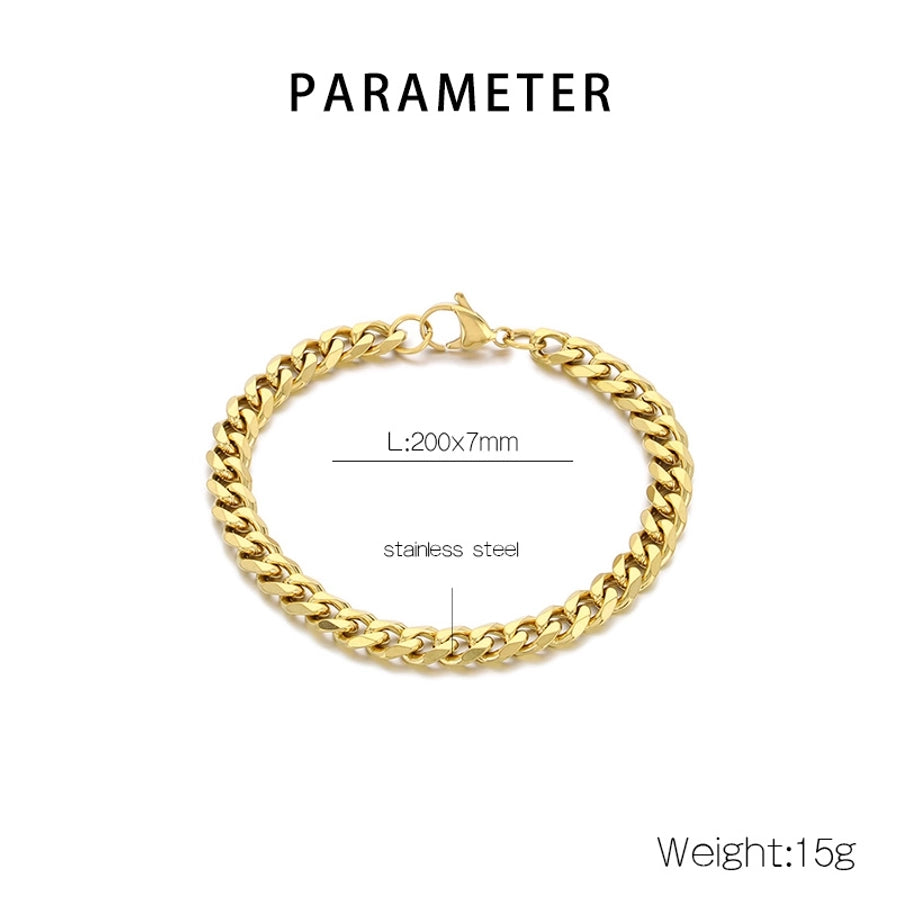 Simple Style Geometric 304 Stainless Steel 18K Gold Plated Unisex Bracelets