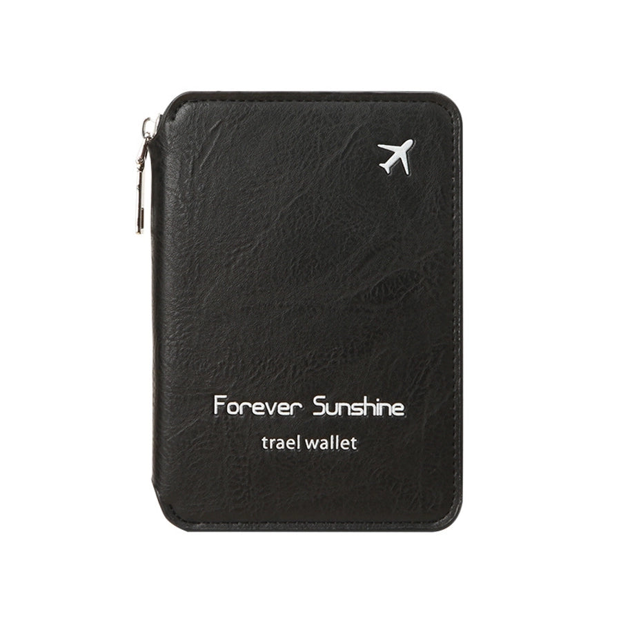 Unisex Solid Color Pu Leather Zipper Card Holders