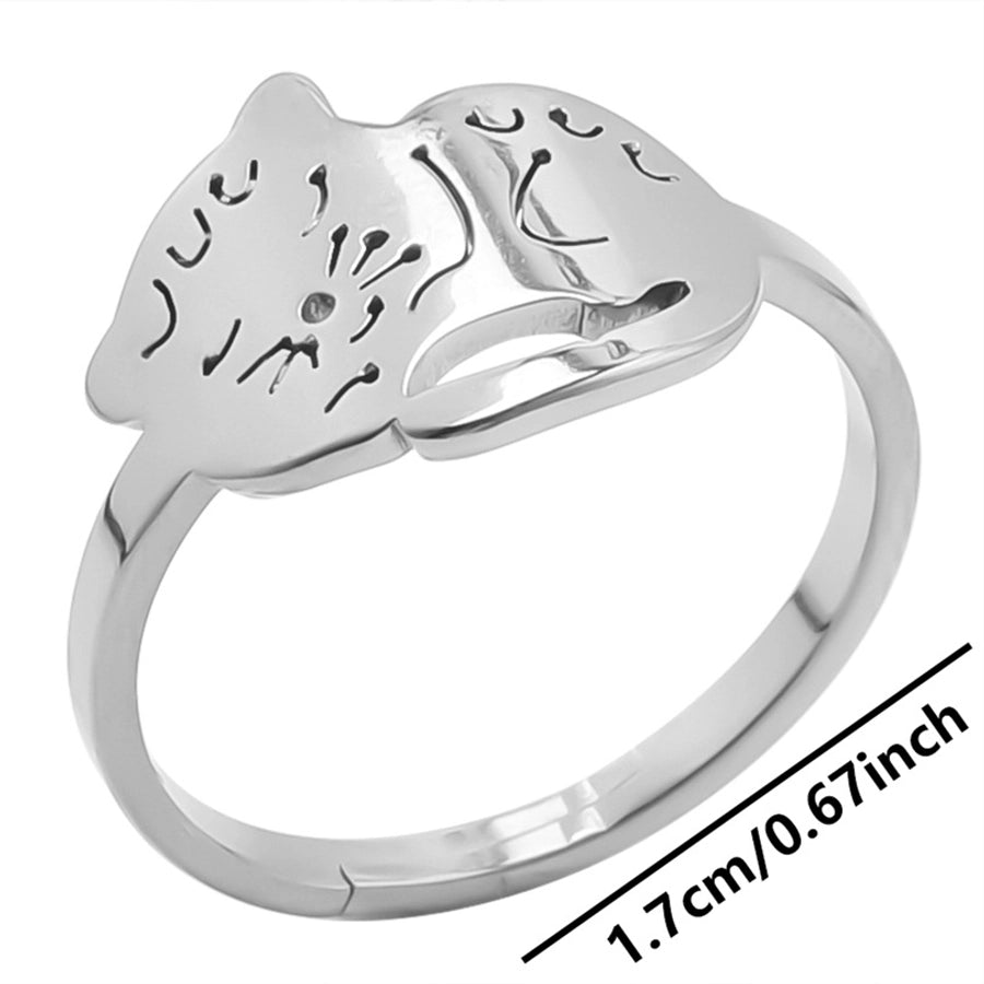 Jewelry Commute Cat 304 Stainless Steel 18K Gold Plated Plating Rings - CEJEW