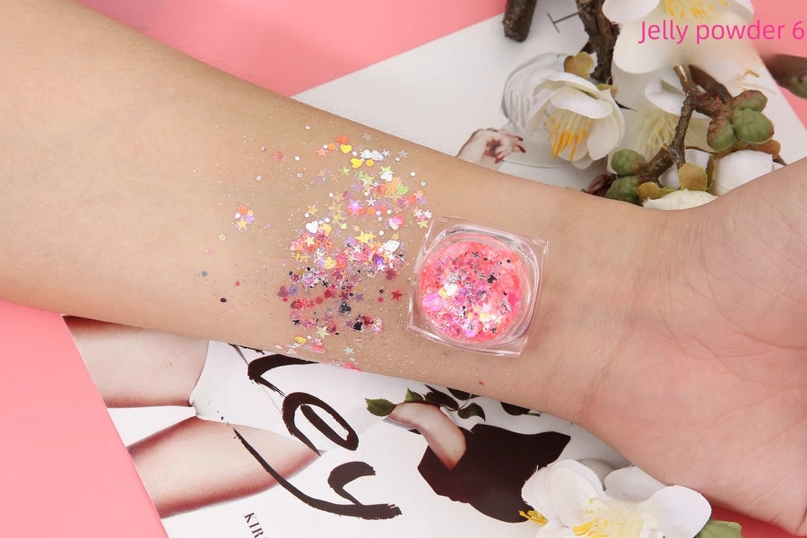 Colorful Glitter Glossy Sequin Nail Art Eye Makeup No Glue Needed Lolita Cosplay Performance Makeup Internet Celebrity Style