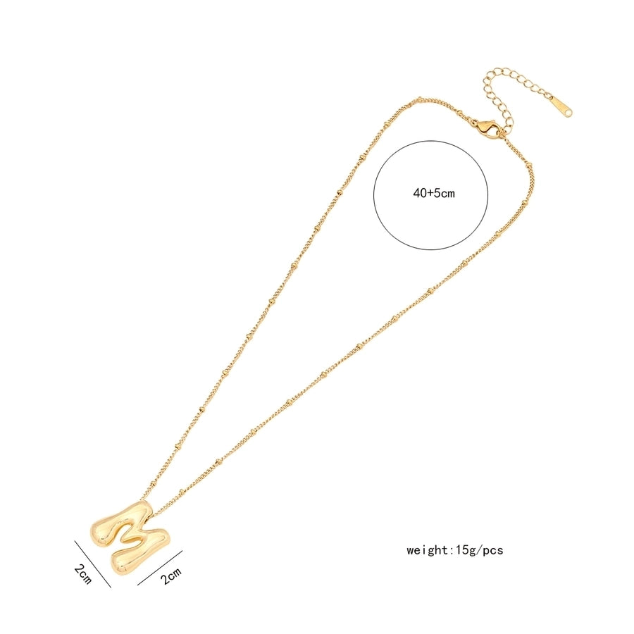 304 Stainless Steel Copper 18K Gold Plated Simple Style Commute letter Pendant Necklace