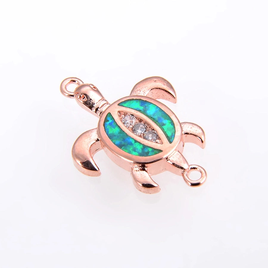 Copper 18K Gold Plated Polishing Plating Inlay Tortoise Opal Zircon Charms Bracelets