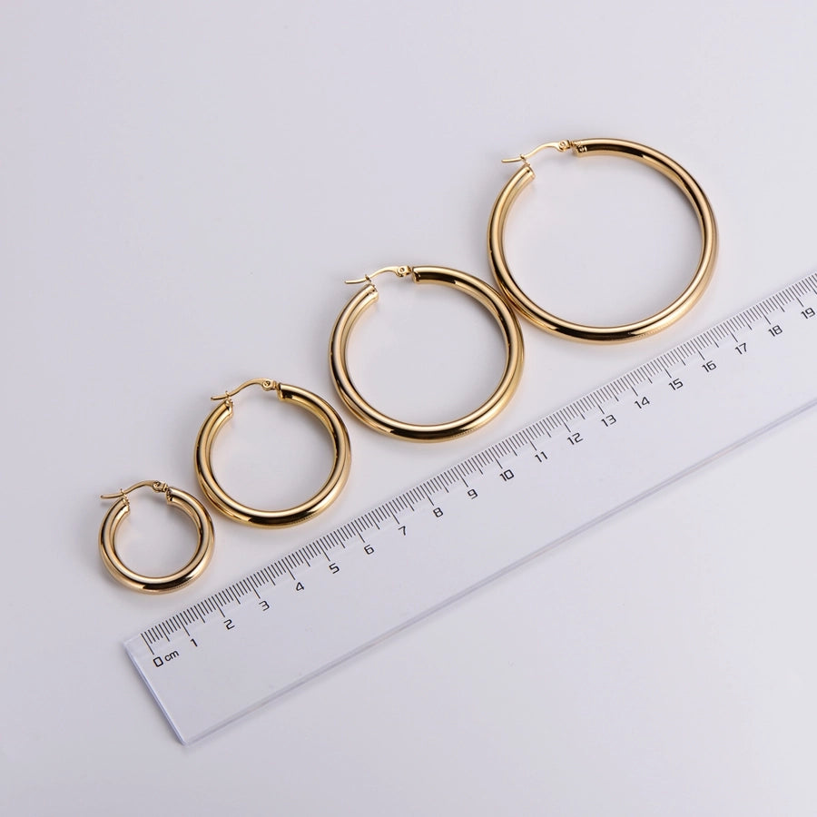 1 Pair Simple Style Geometric Plating 304 Stainless Steel No Inlaid 18K Gold Plated Stainless Steel Earrings