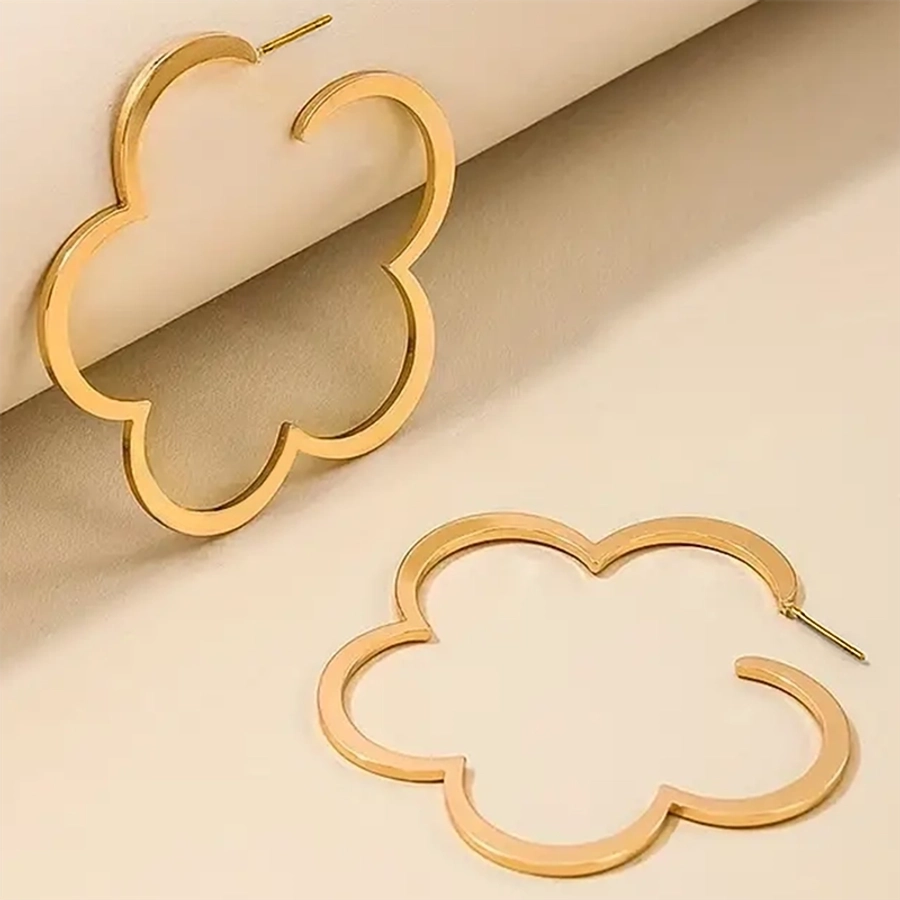 1 Pair Elegant Glam Lady Four Leaf Clover Flower 304 Stainless Steel 18K Gold Plated Earrings