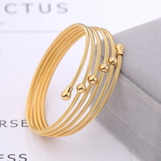 casual solid color titanium steel bangle