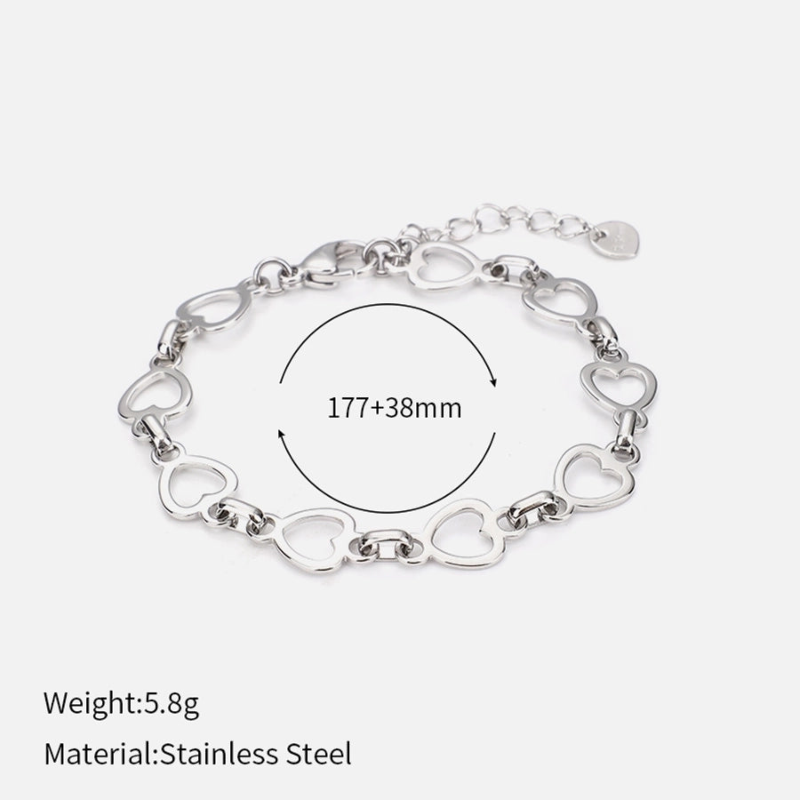 Elegant Simple Style Heart Shape 304 Stainless Steel Stainless Steel Bracelets In Bulk