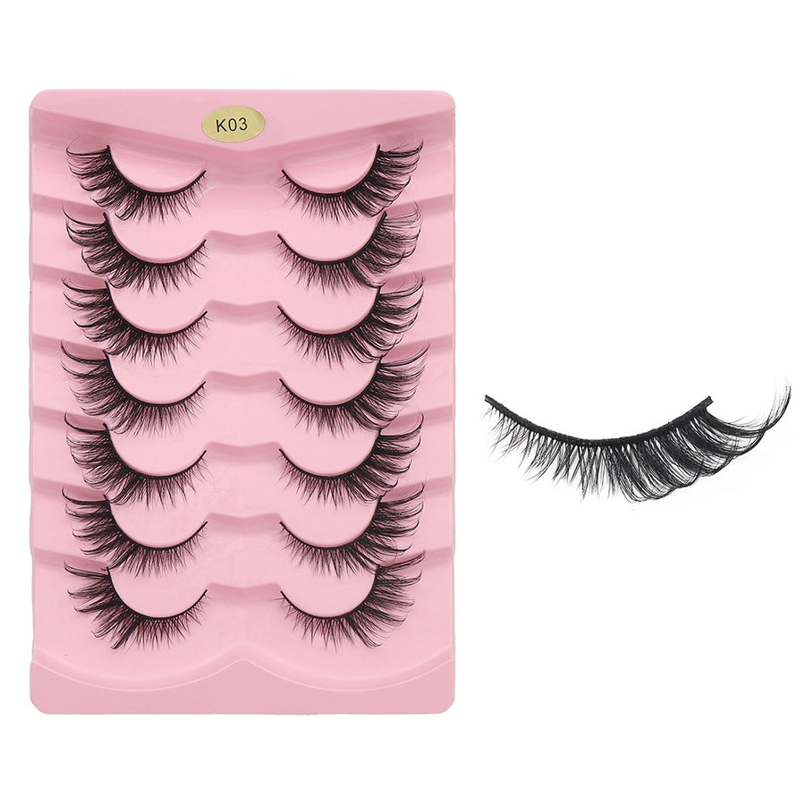 Fox System Slanting False Eyelashes Soft Comfortable Natural Dense European Style One-piece Black Stem False Eyelashes