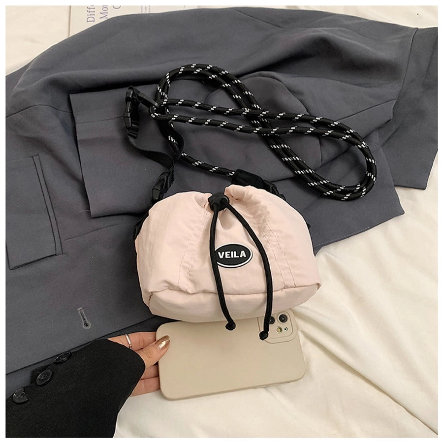 Women's Medium Oxford Cloth Letter Streetwear Sewing Thread Bucket String Bucket Bag