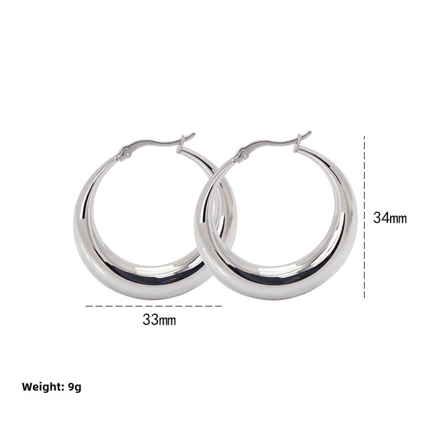 style titanium steel hollow earrings vacuum electroplating 18K real gold stainless steel Women's Light earrings simple earrings - CEJEW