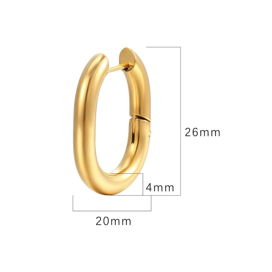 Fashion U Shape Plating 201 Stainless Steel 18K Gold Plated Earrings