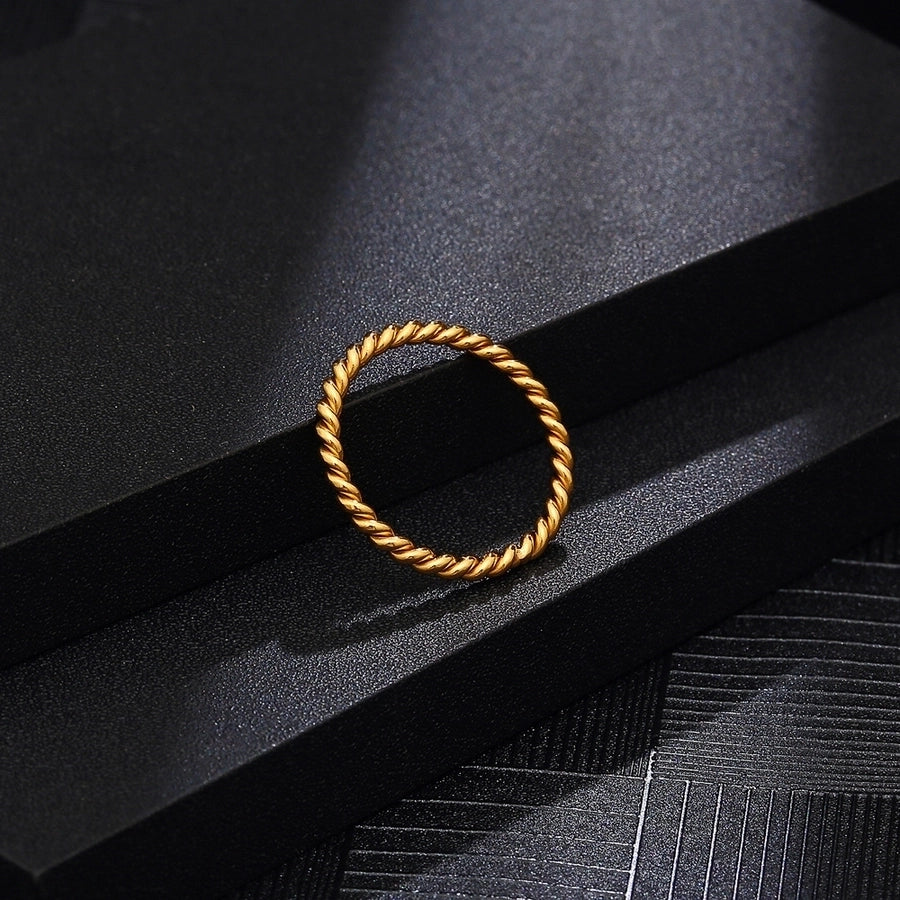 304 Stainless Steel 18K Gold Plated IG Style Plating Twist Rings