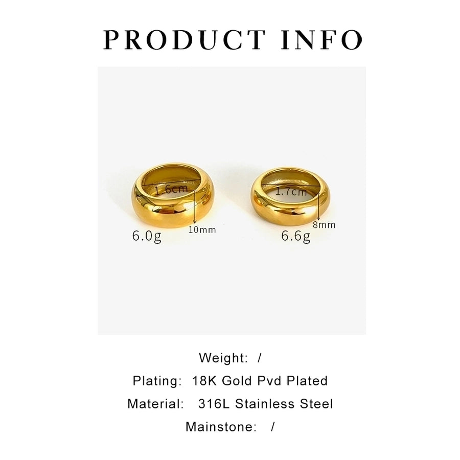 Jewelry IG Style Nordic Style Geometric 316L Stainless Steel  18K Gold Plated Rings