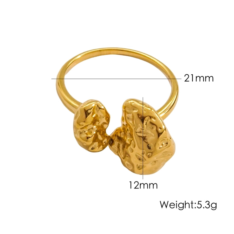 Jewelry Hip-Hop Modern Style Streetwear Irregular Solid Color 304 Stainless Steel 18K Gold Plated Open Rings