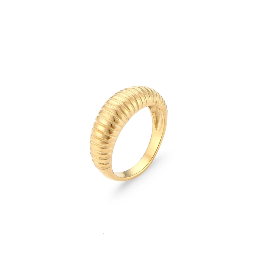 Jewelry Simple Style Solid Color 304 Stainless Steel 18K Gold Plated Plating Rings