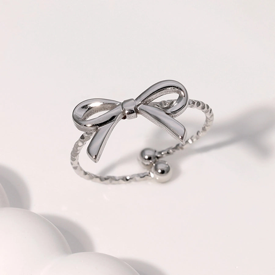 Jewelry IG Style Simple Style Bow Knot 304 Stainless Steel 18K Gold Plated Open Rings