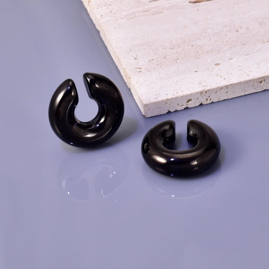 1 Pair Simple Style Classic Style C Shape Plating Titanium Steel Ear Studs