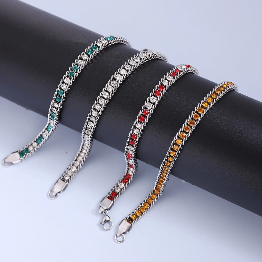 Classic Style Streetwear Shiny Geometric 304 Stainless Steel Bracelets In Bulk