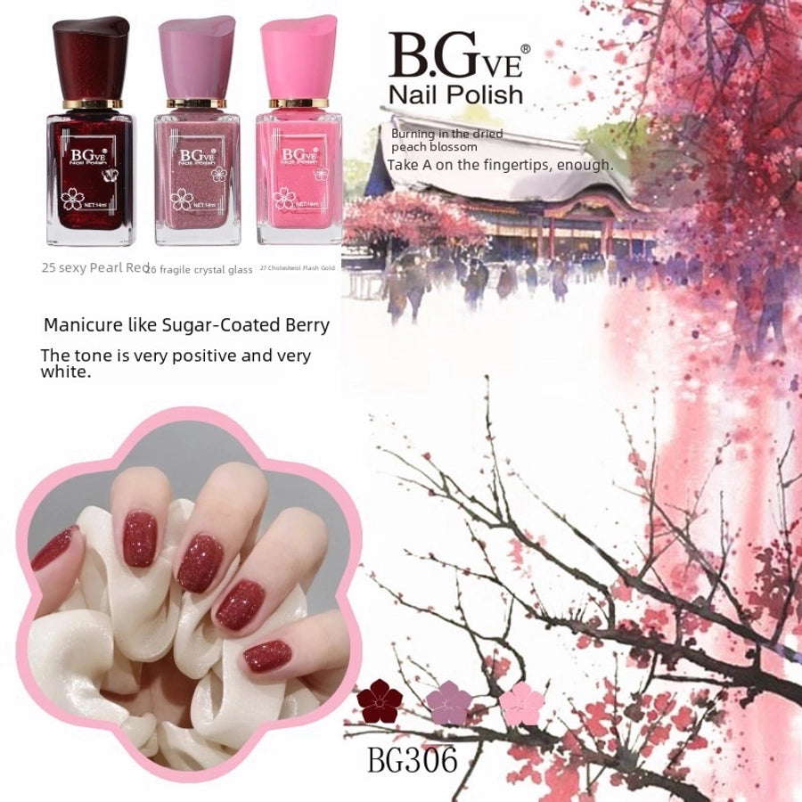 Bgve Nail Polish Long-lasting Quick-drying Transparent Nude Color Jelly Pink   Whitening Oil-based Nail Polish