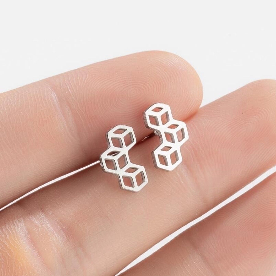 Fashion Geometric Plating 201 Stainless Steel No Inlaid 18K Gold Plated Ear Studs