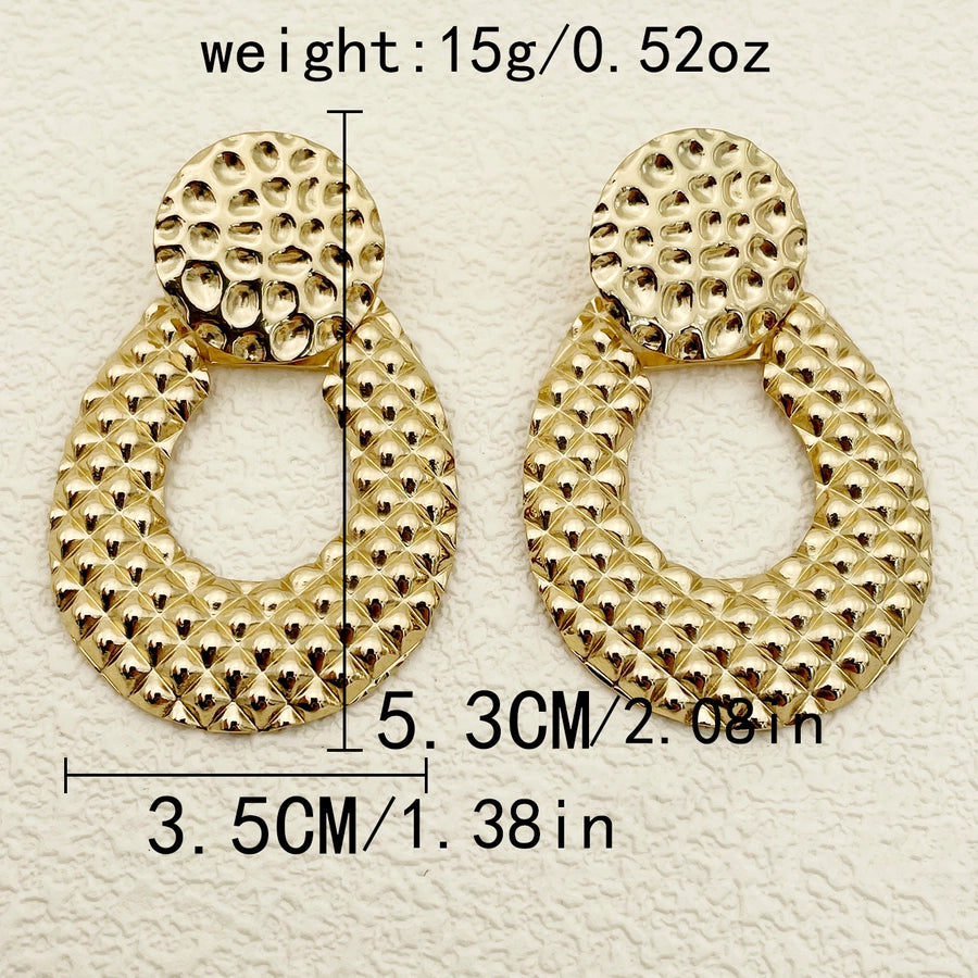 1 Pair Basic Modern Style Classic Style Round Flower Plating 304 Stainless Steel Gold Plated Drop Earrings