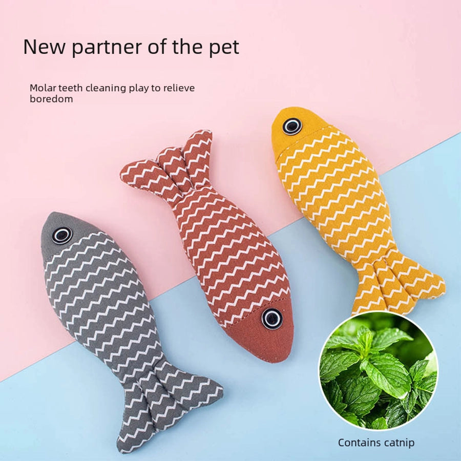 Pet Toy For Cats Teasing Cloth Fish Toy Catnip Doll Cat Pet Cat Mint