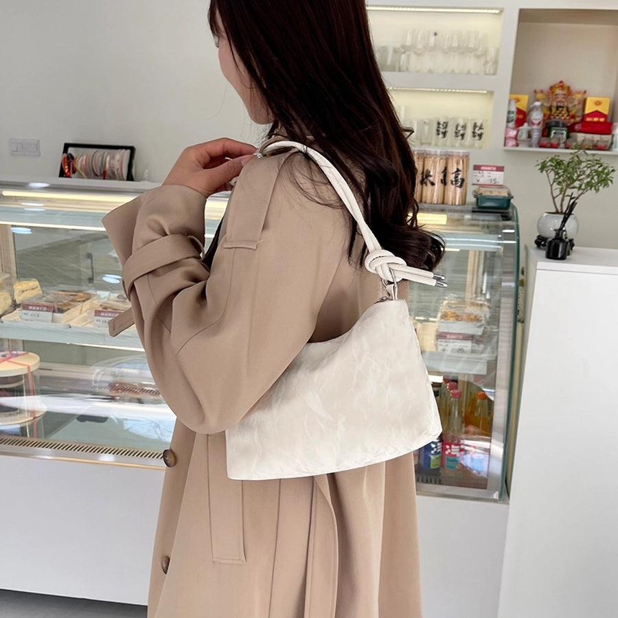 Women's Medium Pu Leather Solid Color Streetwear Square Zipper Underarm Bag