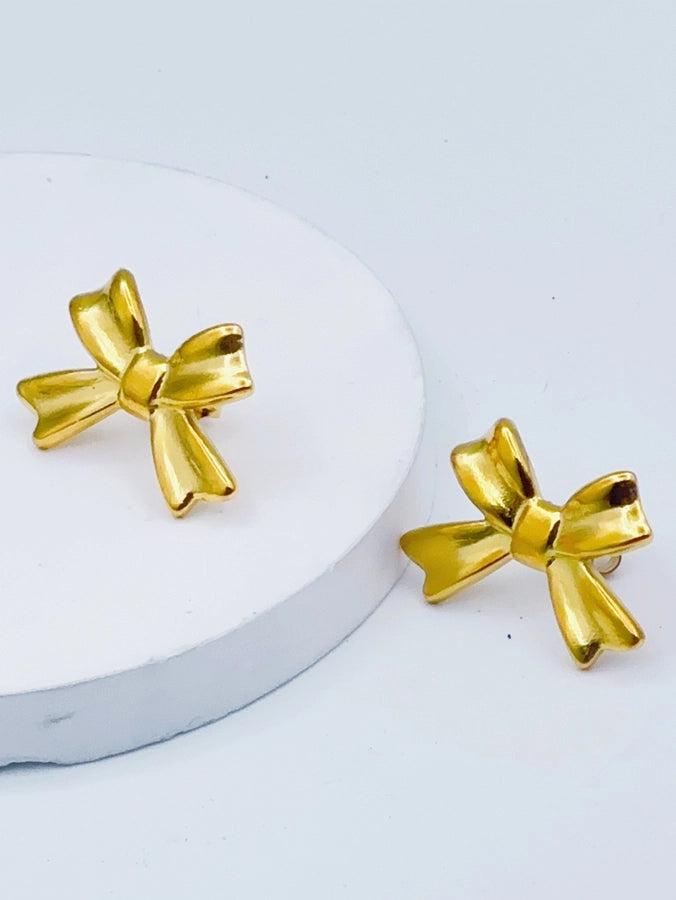 1 Pair Sweet Simple Style Butterfly Bow Knot 304 Stainless Steel Ear Studs