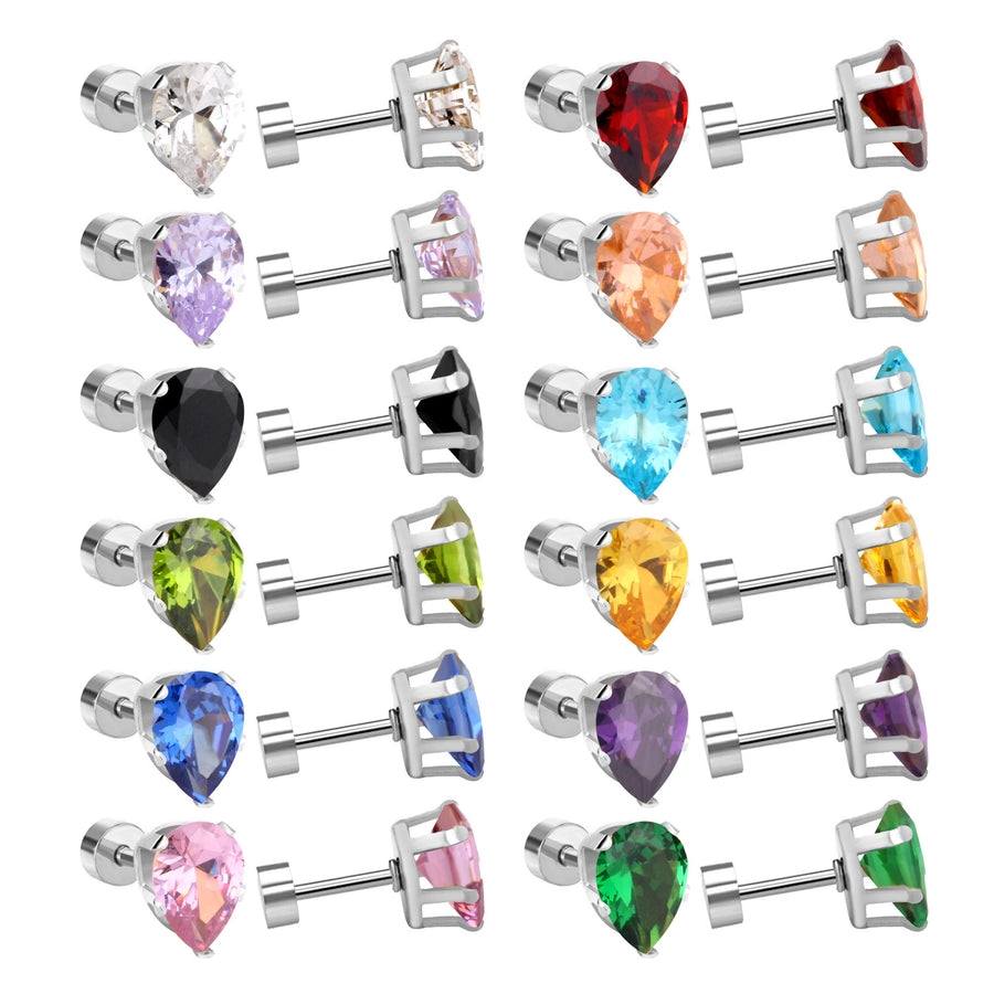 1 Set Casual Elegant Simple Style Geometric Plating 304 Stainless Steel Zircon Ear Studs