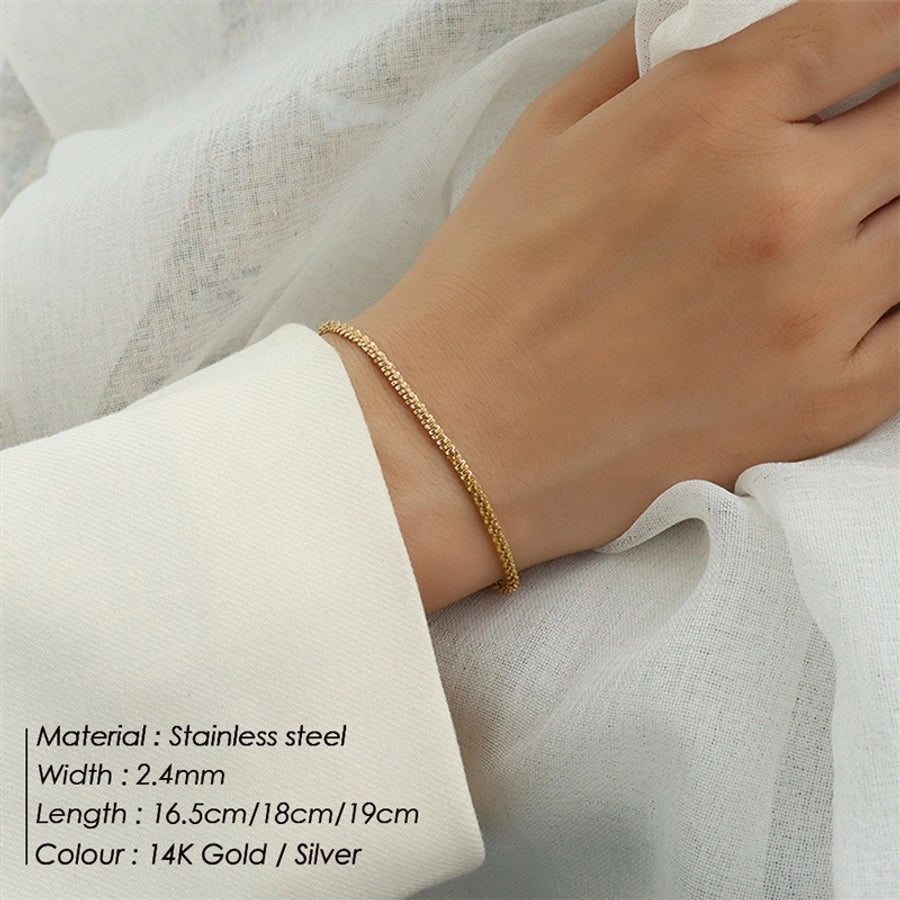 Simple Style Geometric Stainless Steel 14K Gold Plated Bracelets In Bulk