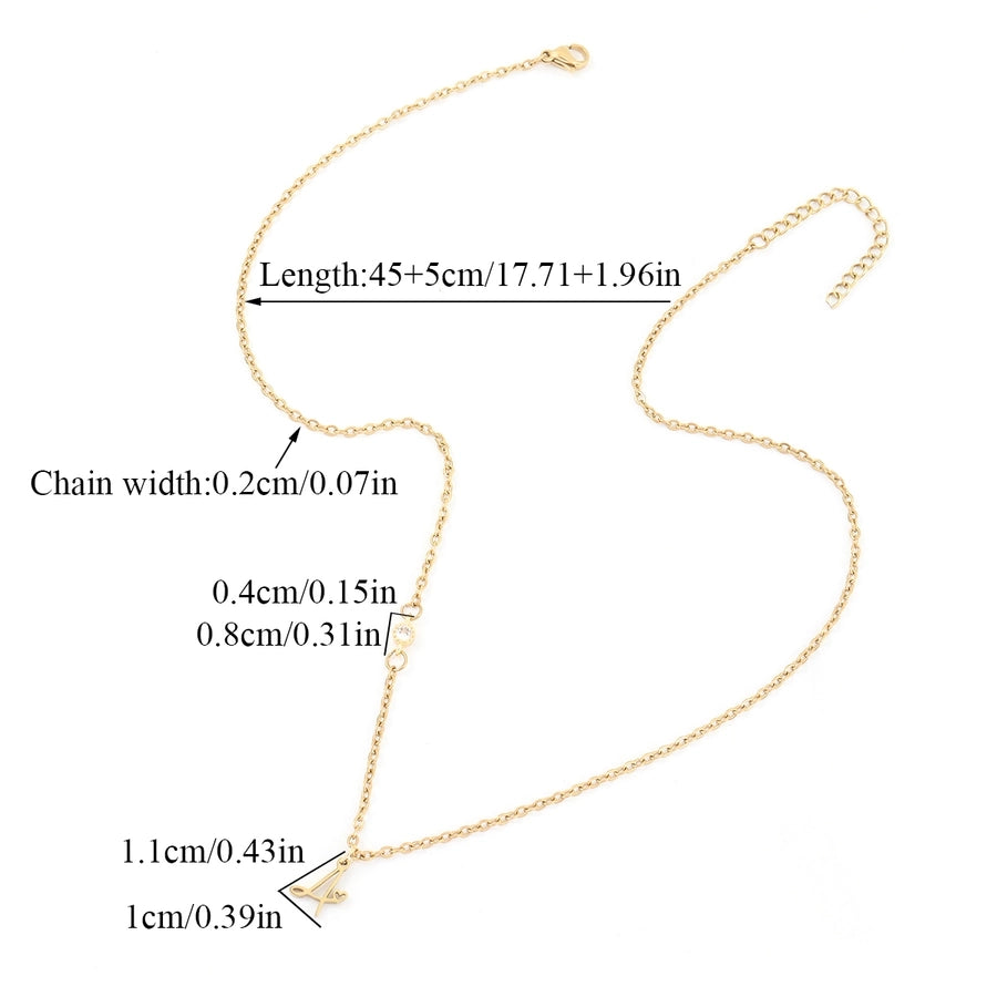 Jewelry Elegant Simple Style Classic Style Letter Heart Shape 201 Stainless Steel 304 Stainless Steel Copper Zircon Stainless Steel Necklaces